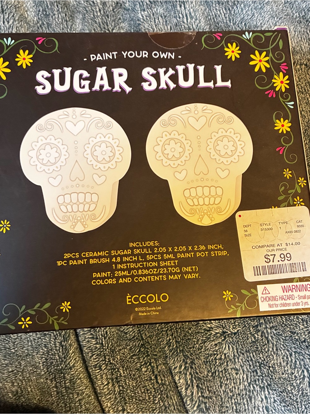 Eccolo Paint-Your-Own Ceramic Sugar Skull Wall Art – White